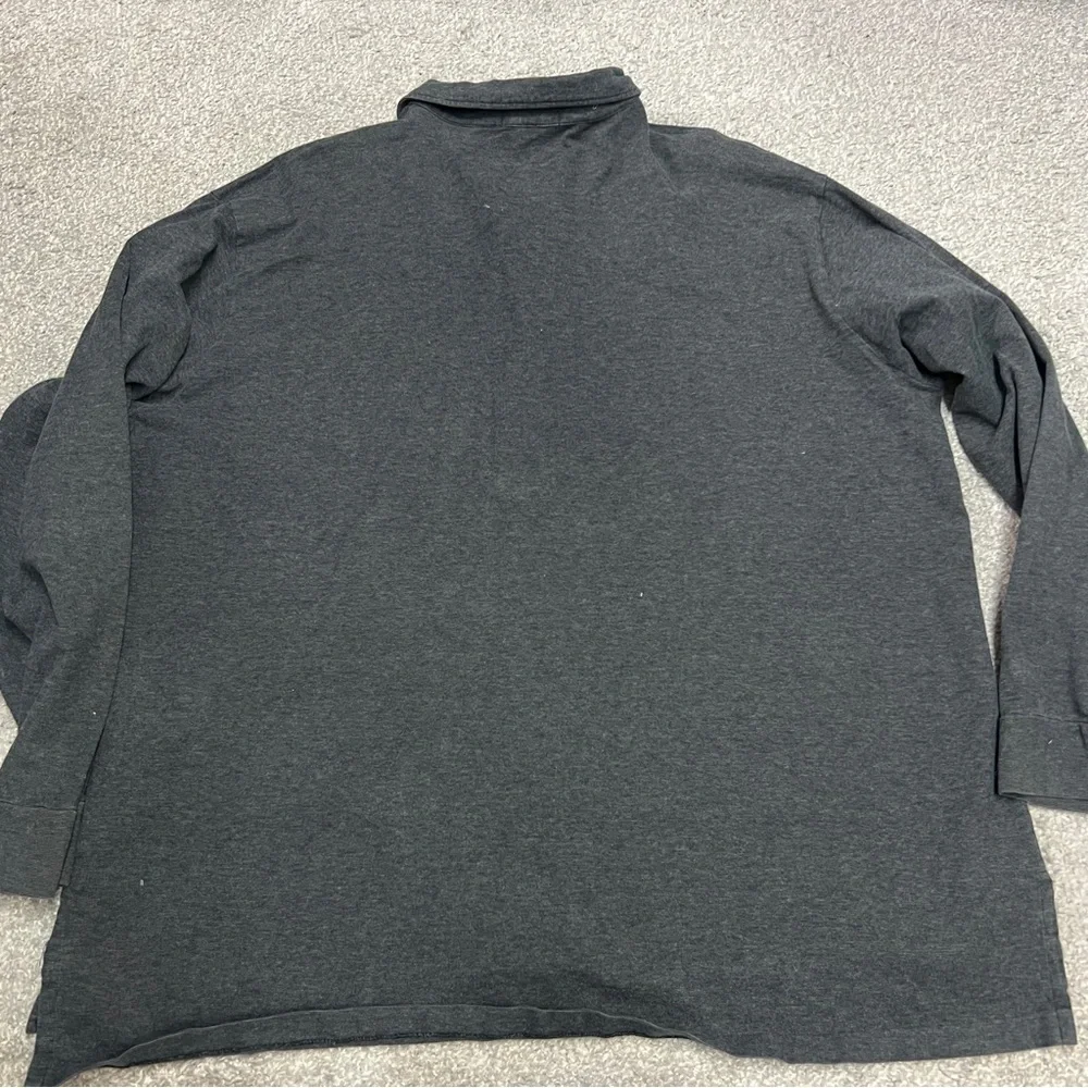 Polo Ralph Lauren Shirt Mens 4XLT Gray Long Sleeve Polo Pony Logo XXXXL Tall